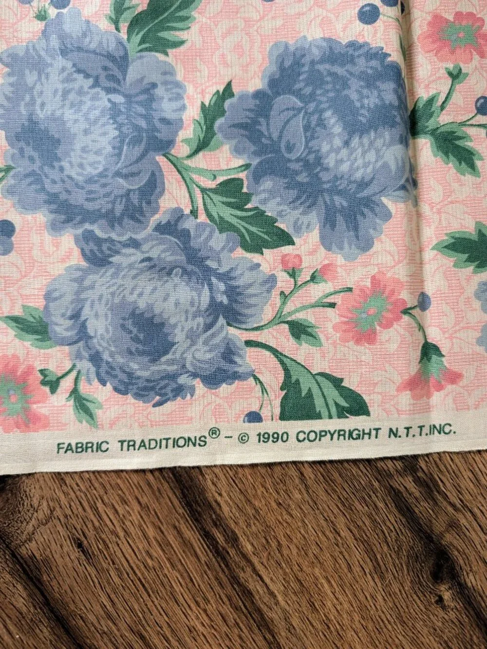 VTG 1990 Fabric Traditions Floral Cotton Fabric Lot 4.6 Yds Pink NOS Rare Ames